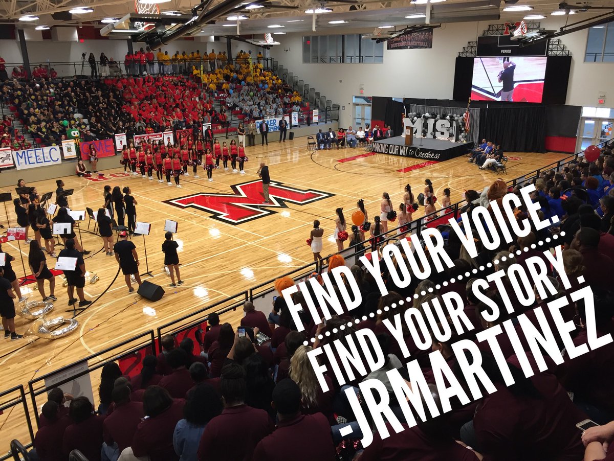 ManorHighMedia's tweet photo. Find your voice. Find your story. @iamjrmartinez @ManorISD #destinationmanor #blazingthetrail https://t.co/Izp39QwRsL