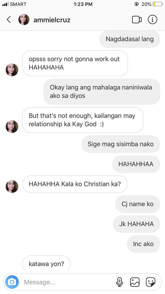 12Eto yung time na Na Friendzoned ako  kasi nakalagay sa bio niya “if you’re not a Bornagain Christian swipe left” 