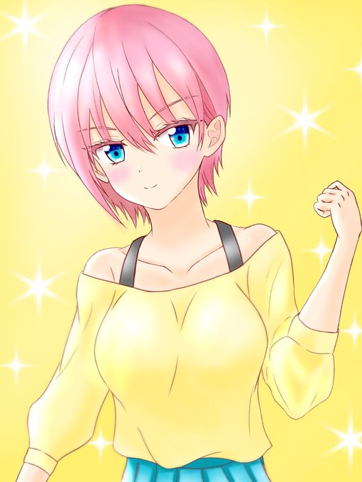 TKM(ティーケーエム)🦐17PさんがTwitterに投稿した中野一花(五等分の花嫁)のイラスト。