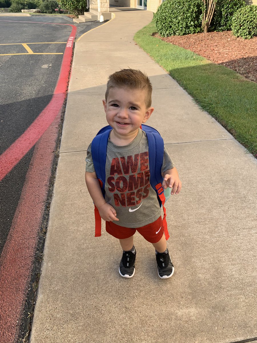 lewis7science's tweet photo. Day two dropping off at “school” was even more of a challenge for my Knox this morning.. I’m so thankful for the Lakeside teachers for lovin’ on him until he’s okay. #BlessedAndGrateful https://t.co/JyRAVlpCWl