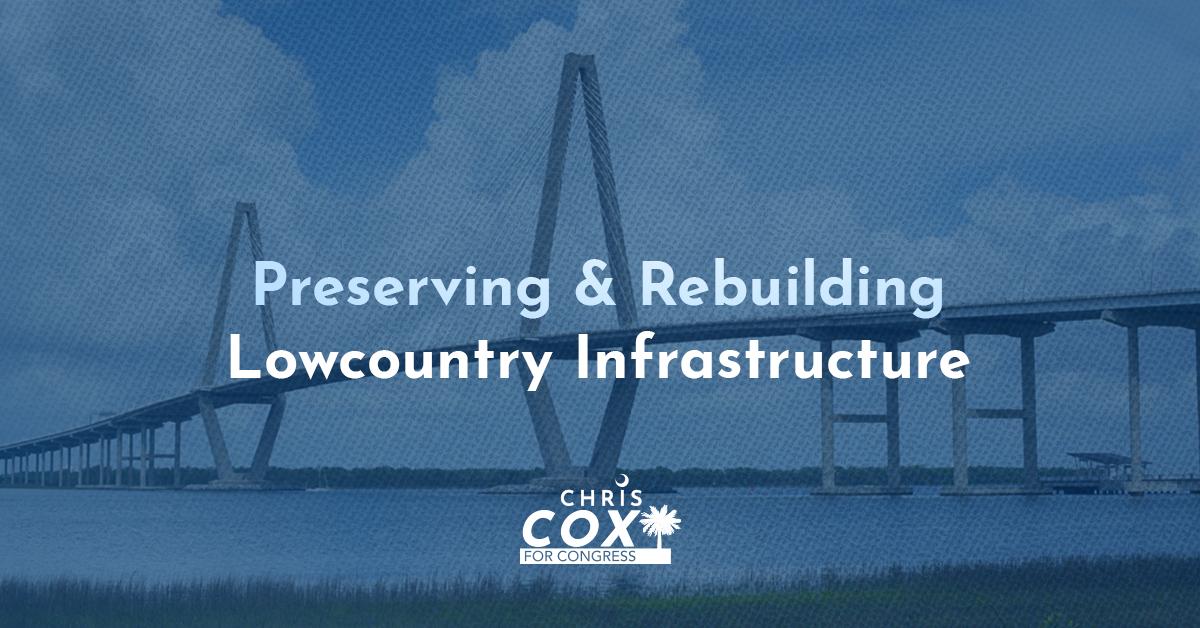 ChrisCox2020's tweet photo. The citizens of Lowcountry deserve world-class infrastructure to face the challenges and needs of this century. As Congressman, I’ll fight for comprehensive reforms and measures that allow America to remain competitive in business for years to come! #SC01 #Cox2020 https://t.co/B6EoOOM4C7