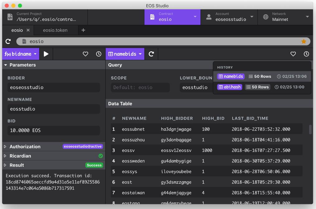 InstitutPo's tweet image. Vous développez sur #EOSIO? La version web de EOS Studio est maintenant disponible.  Prenez avantage d&apos;un environnement graphique tout-en-un pour éditer, inspecter et tester vos contrats intelligents. @eos_io #EOSStudio @Obsidian eosstudio.io