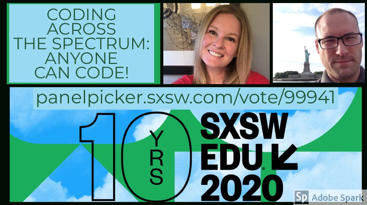 Principal_H's tweet photo. IT’S TIME TO VOTE!!! Interested is coding? Want to try coding in your classroom? Think coding and robots are just for the gifted and talented class? @DynamicDuda338 and I will show you how to incorporate Coding Across the Spectrum!! #SXSWEDU #HCEdTechFest
https://t.co/DFWfJICbRy https://t.co/aKgrUy0IjP
