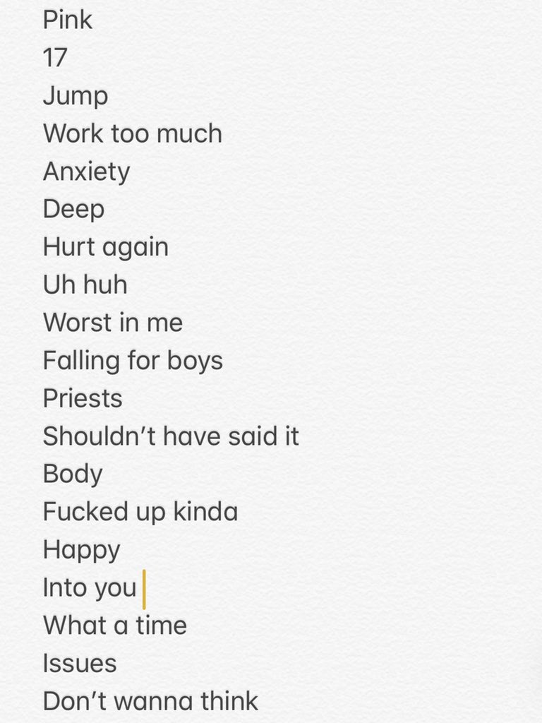 tysdinnerparty's tweet photo. This was really hard lol. #JMSetlist @juliamichaels https://t.co/Nioe7xZFq9