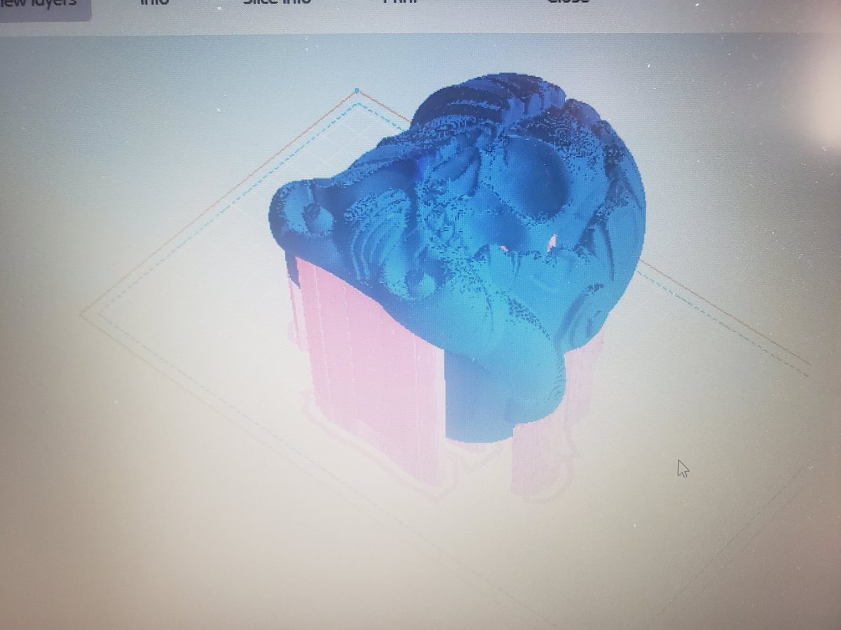 ThdLucasT's tweet photo. Tired of benchys, let's try a death trooper helmet! Model created by Paul Braddock #3Dprinting #Dremel #3d45 https://t.co/v6lyNlEUy8
