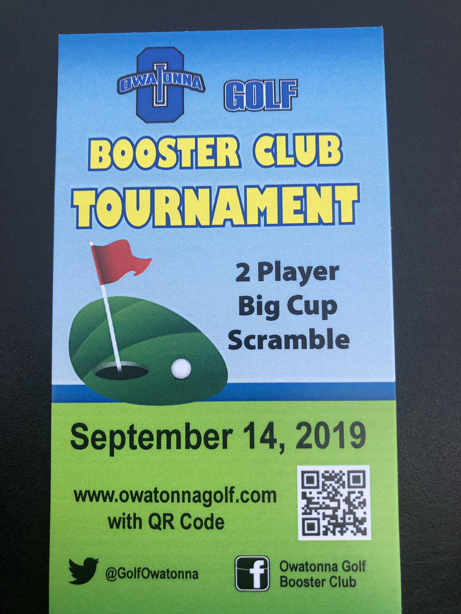 Owatonna Golf Booster Club just held our City Open recap meeting. We’re now focused on the 2019 Big Cup event on Sat 9/14. Reminder, registration is easy and online.