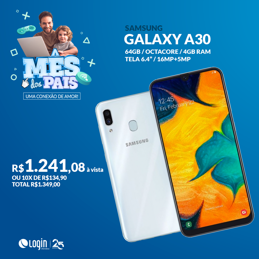 canallogin's tweet photo. Smartphone incrível da Samsung, o Galaxy A30 📱😍 com memória interna de 64 gigabytes, processador Octacore, memória RAM de 4 gigabytes, tela de 6.4 polegadas, por apenas R$ 1.241,08 à vista ou parcelado de 10x de R$ 134,90.

Venha nos visitar!
#diadospais #diadospaislogin https://t.co/qVlfqAEYf9