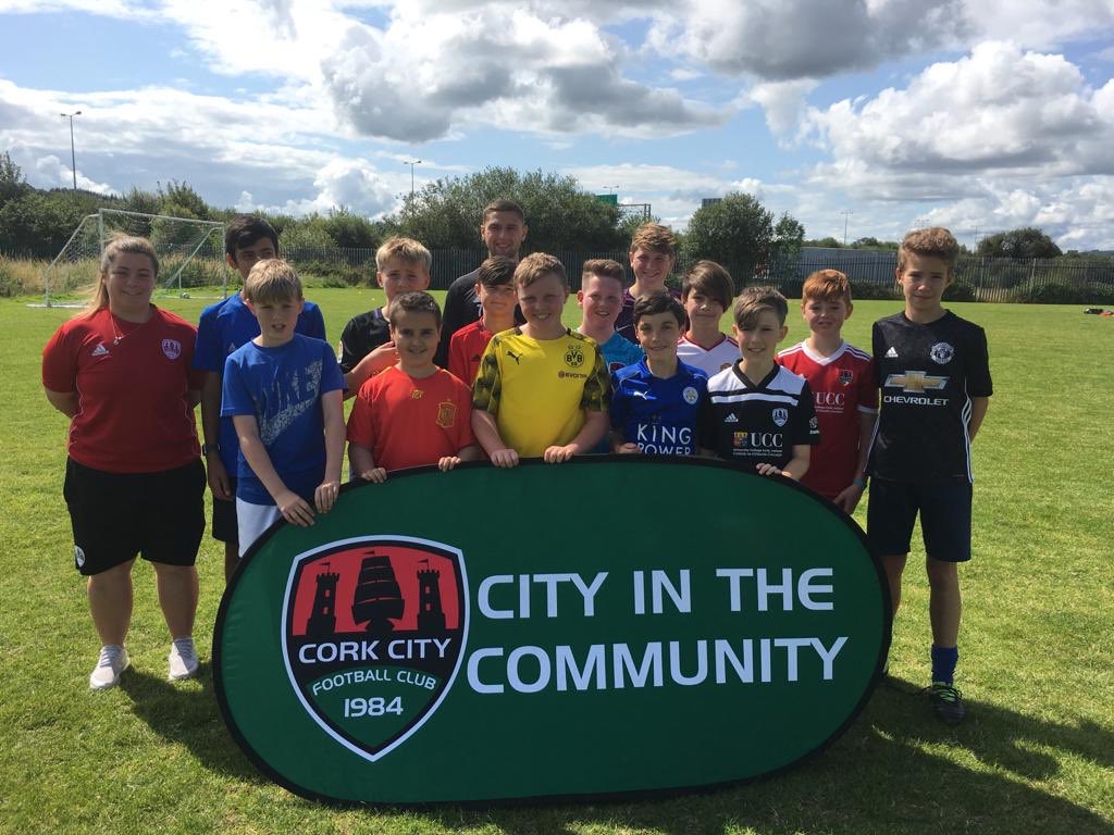 CorkCityFC's tweet photo. Day 1️⃣ of our Corky Camp is underway at Bishopstown. New signing @eoghan_stokes9 was a popular guest this afternoon!

#CorkyCamp🐯 #CCFC84 https://t.co/fsKlkZosiF
