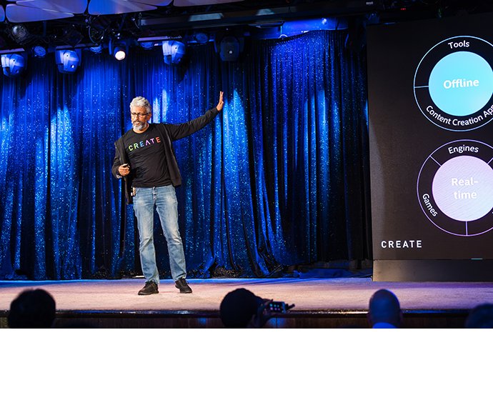 IntelDevTools's tweet photo. Great to hear Intel’s @Rajaontheedge speak at #IntelCREATE2019 about dramatic advancements driven by investments in hardware and software, and the bold challenge to his team. Catch up here: https://t.co/9ZSpOQeCNR https://t.co/Tv6QcvftyR