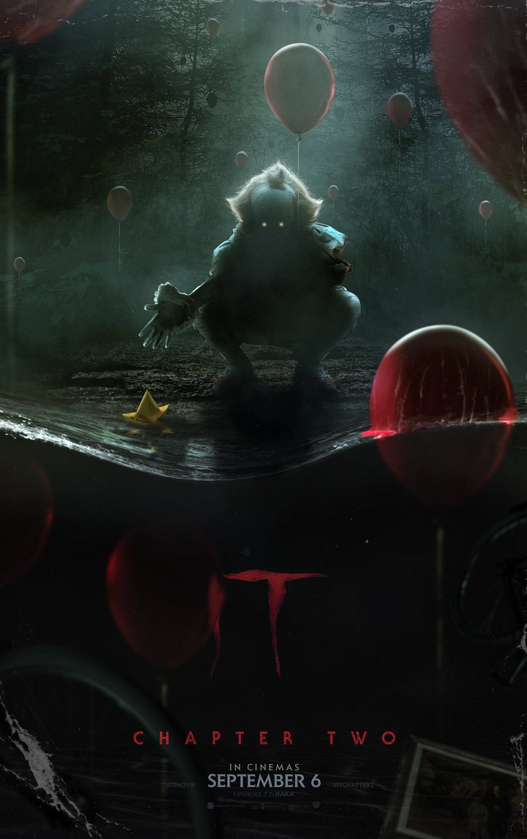 Bosslogic's tweet photo. Now for some more serious work. I had a lot of fun creating a poster for @ITMovieOfficial so I wanted to run it back on Chapter two, hope you guys like them #itmovie  #itchapter2 🎈🎈 https://t.co/vnzPSp1Qc1