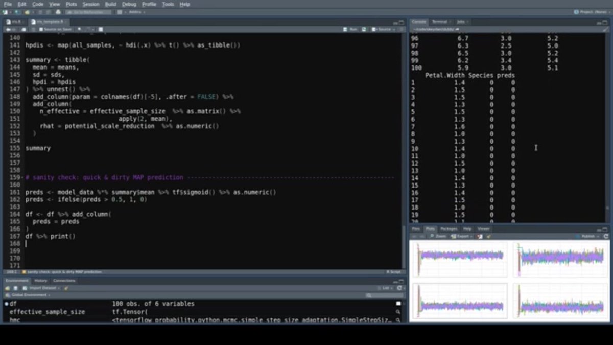 javierluraschi's tweet photo. Watch 📺 @zkajdan use #tfprobability with the iris dataset, from installation and enabling #tensorflow 2.0 features, to fitting, plotting and prediction from #rstats! https://t.co/gG1156eC0J — Also, get to meet #mrtux in this particular #multiverse episode. 🙃 https://t.co/hN1FA6pQrz