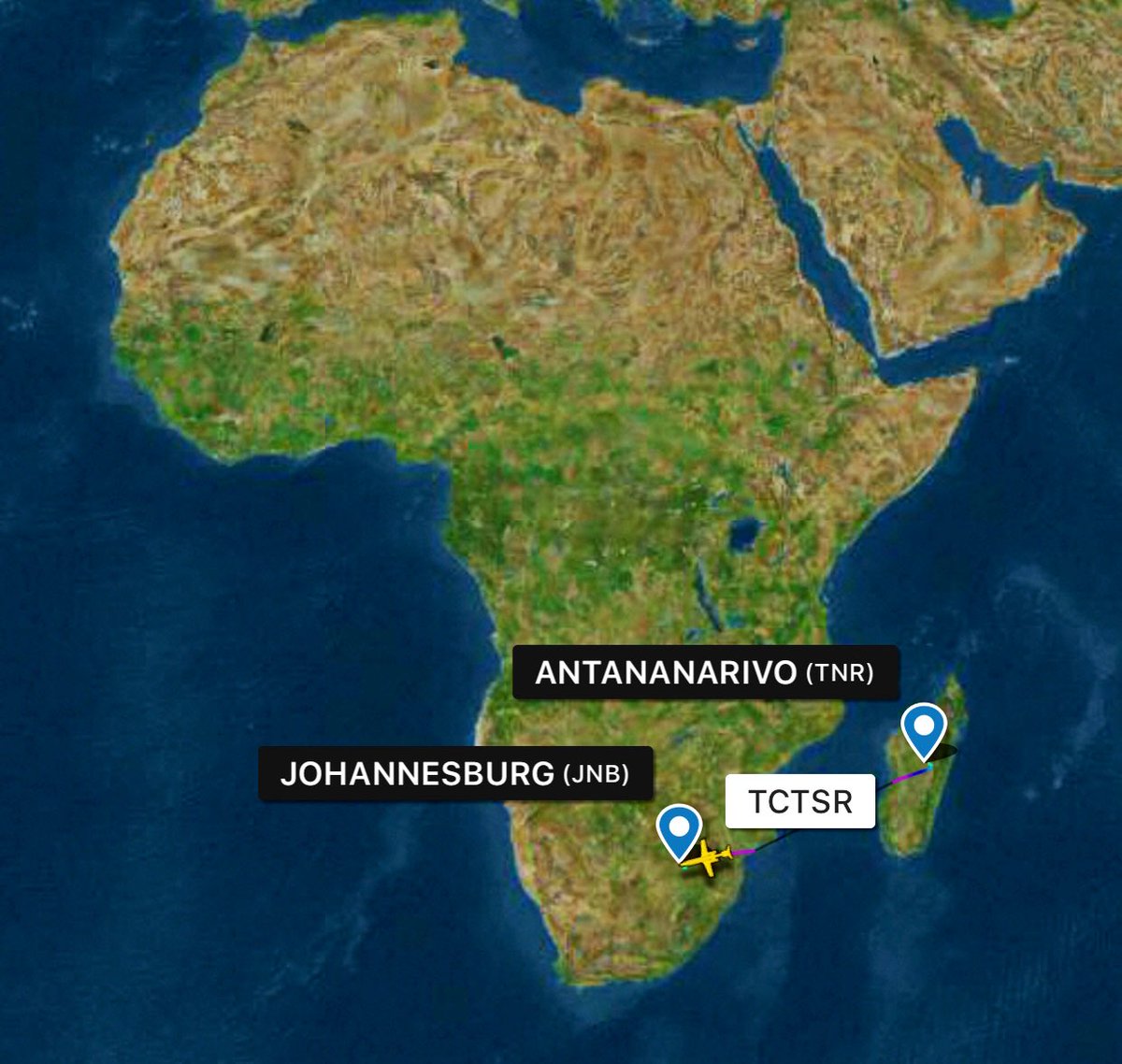 YorukIsik's tweet photo. #Venezuela: Bombardier Global Express owned by Turkish MNG jet #TCTSR flew from Antananarivo Ivato to Johannesburg O.R. Tambo. Landed 07:17GMT https://t.co/FB1eYQimhv