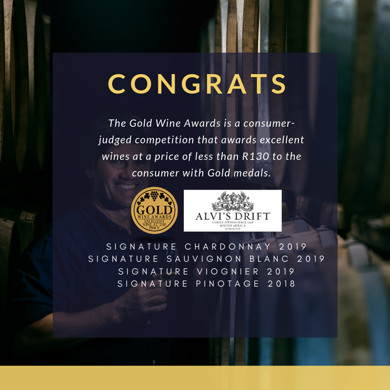 alvisdrift's tweet photo. The Gold Wine Awards is a consumer-judged competition that awards excellent wines at a price of less than R130 to the consumer with Gold medals.  Congrats to these 4 Alvis Drift  wines! https://t.co/2KRb19HbbJ