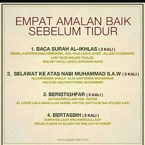 Prabu Hanoman On Twitter Empat Amalan Baik Sebelum Tidur Https T Co Ceo3w9nyog Twitter