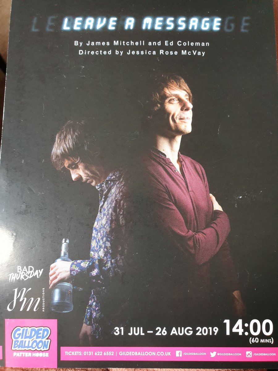 Paul Dunn (@thepauldunn) on Twitter photo Next #edfringe2019 recommend: #LeaveAMessage on at <a href="/Gildedballoon/">Gilded Balloon</a>. Intense and moving lead performance by Ed Coleman, with fantastic support from the other cast members. A simple story that allows for a moving and poignant character study. Next #edfringe2019 recommend: #LeaveAMessage on at <a href="/Gildedballoon/">Gilded Balloon</a>. Intense and moving lead performance by Ed Coleman, with fantastic support from the other cast members. A simple story that allows for a moving and poignant character study.