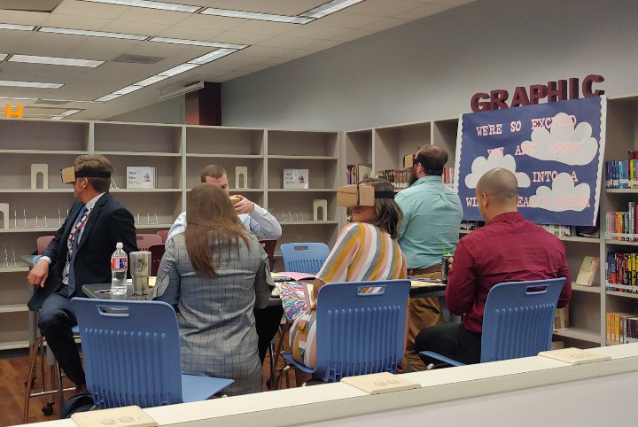cell_you_later's tweet photo. @CreekWildcats taking a virtual field trip to spark ideas on how to create their new inclusive learning environments. #BeTheDifferenceCCHS https://t.co/LJuUColb6T