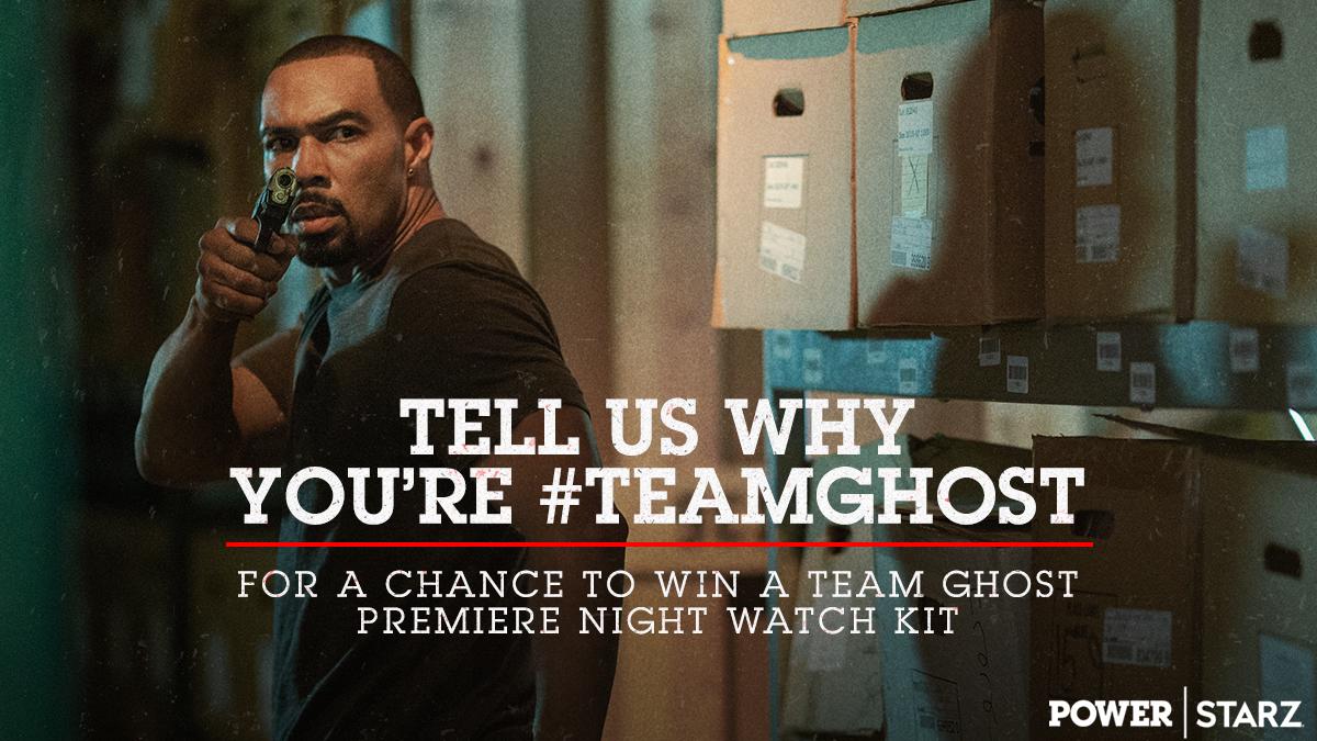 I’m #TeamGhost because he always puts everyone he love in a position to win RT <a href="/TeamGhost/">Team Ghost</a>: Secure custom swag for premiere night. Quote RT this telling us why you're down for #TeamGhost and be entered to win an exclusive #PowerTV Watch Party kit and swag.