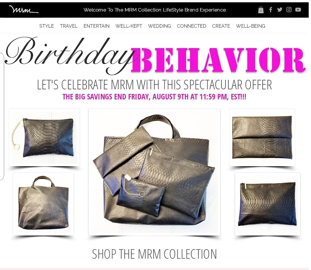 TheMRMShow's tweet photo. It's My #Birthday in 2 Days! Woohoo! https://t.co/y8jKwISaOI has a Special Offer for All of You #Jetsetters! Choose from a 4-Piece Set to an individual piece. The savings are BIG and they are all made in house by Yours Truly! #ShopSmall &amp; #Celebrate Big! Smooches! - #MRM https://t.co/aWJDA0dDGD