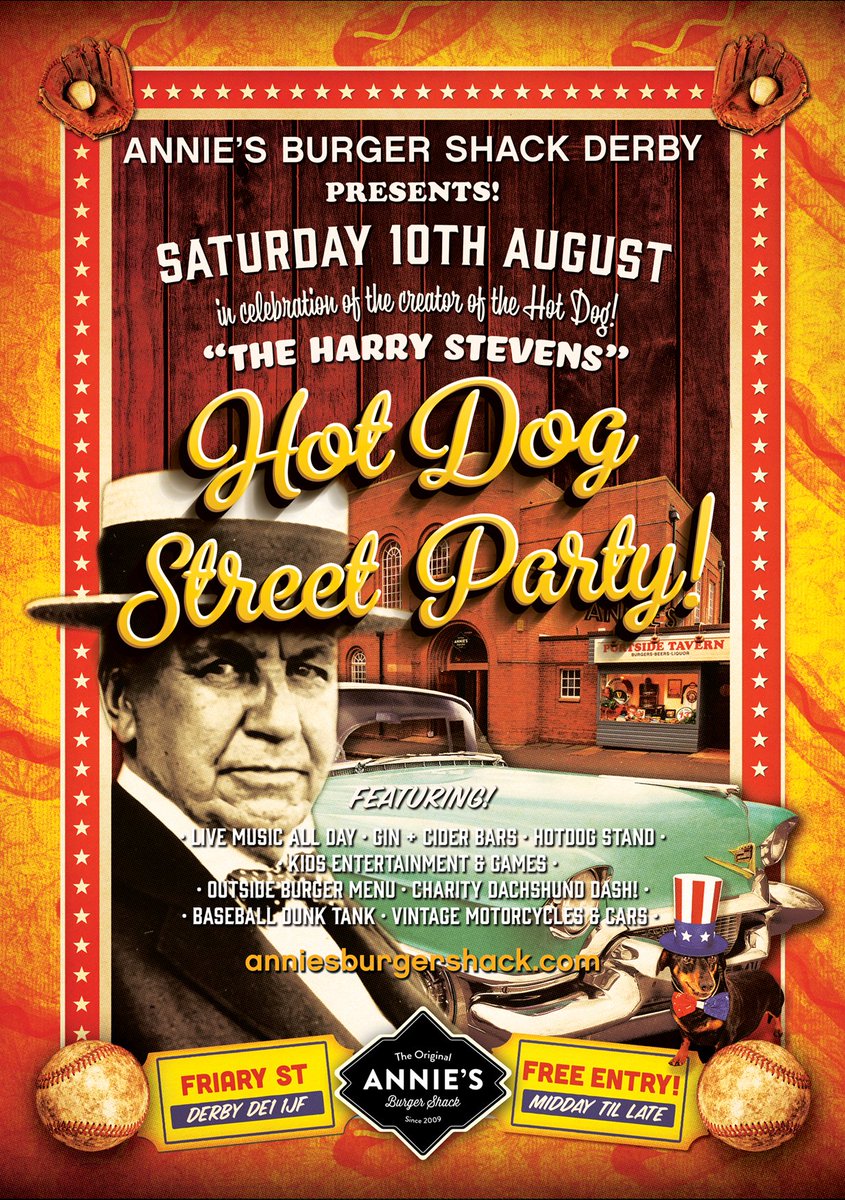 annies_derby's tweet photo. 3 more days ’til Annie’s legendary Street Party comes to Derby! And it’s FREE to get in!
TAG your friends to invite them along, and click “GOING” on our event: https://t.co/qAAvOMteOk
#Derby #Derbyshire #Party #StreetParty #FREE #AnniesBurgerShack #HarryStevens https://t.co/z9ErtYiLVo