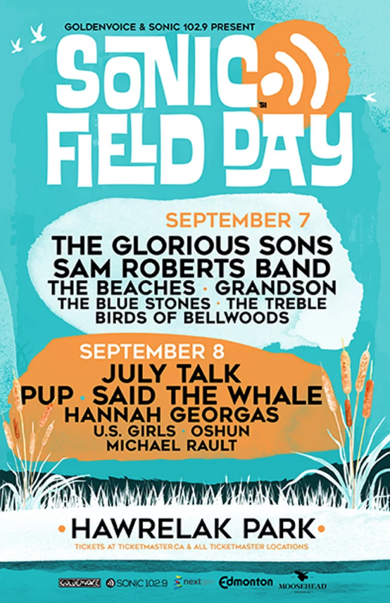 exclaimdotca's tweet photo. 🚨 Contest Alert 🚨 FOLLOW + RT to enter for a chance to win tickets to Sonic Field Day! The Edmonton festival runs September 7-8 and features @puptheband, @julytalk, @TheGloriousSons, @samrobertsband, @saidthewhale and more: https://t.co/bWMzEEm0z2 https://t.co/4JoxWqUhh5