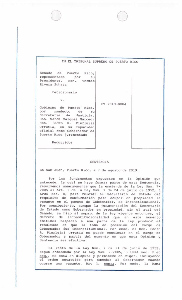 poderjudicialpr's tweet photo. Tribunal Supremo emite decisión unánime en el caso de Senado de Puerto Rico v. Hon. Pedro R. Pierluisi https://t.co/5EBDgQDA3B