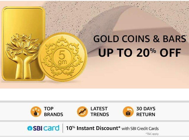 Amazon - 10% Discount on Gold & Silver Coins via SBI Credit Cards