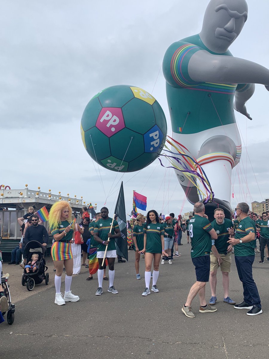We were lucky enough to be involved again at this year's <a href="/PrideBrighton/">Brighton & Hove Pride</a> with our talented team of promo staff, models, DJ and drag queen. <a href="/paddypower/">Paddy Power</a> giant inflatable footballer highlighted lack of LGBT players in the Premier League