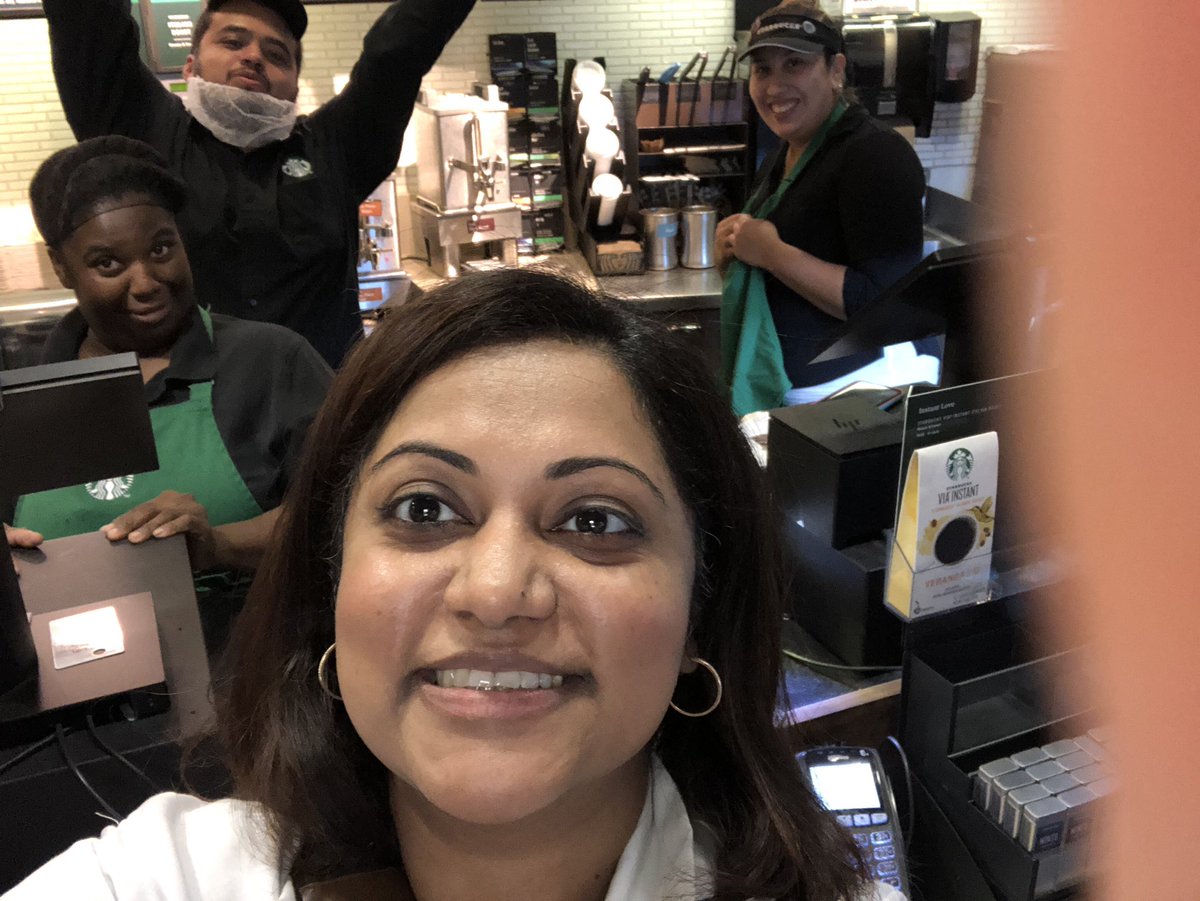 epninan's tweet photo. My Starbucks family. Love the PPE action too (the things you notice as a Periop leader) #willworkforcortados #beardcovers #backstagepass @KSLim_MDA @hftannir https://t.co/0EFfj4kksK