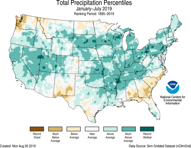 NOAANCEI's tweet photo. Much-above-average precipitation was observed across 21 states from coast-to-coast with Illinois and Ohio ranking second wettest for the YTD: https://t.co/OdpZJQWWsQ #StateOfClimate #ILclimate #OHclimate https://t.co/sbYVT9J0wz