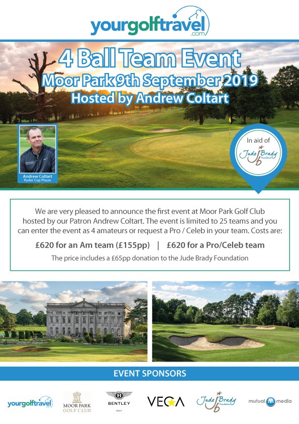 Still 2 teams spots free to book for a great golfing event hosted by none other than <a href="/AndrewColtart/">Andrew Coltart</a>