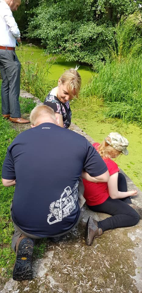 Interesting afternoon visit to the canal off Pentre Lane. Water fern was located along the length of the canal. It’s an invasive species that takes over but weevils to the rescue, we released them &amp; they’ll eat it up! TY for the info &amp; invite <a href="/TorfaenEcology/">Steve Williams</a> #biodiversity