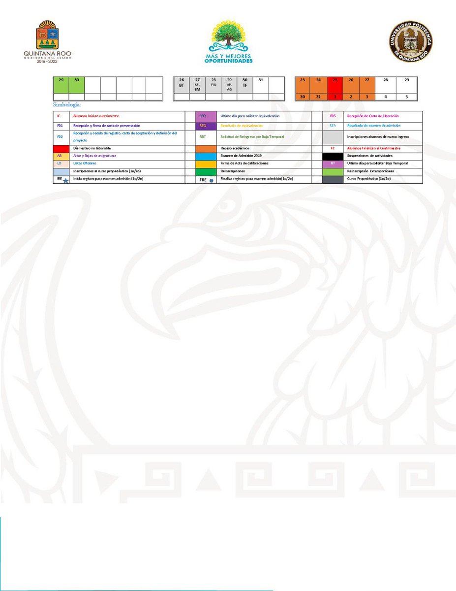 ISoftwareUpqroo's tweet photo. Continuidad del calendario 2019! https://t.co/v4GZ6scBeT