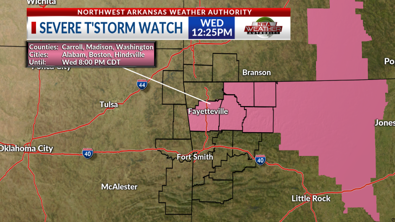 weatherdan's tweet photo. A SEVERE T-STORM WATCH has been issued for parts of the area. For more info visit https://t.co/1JKLtXdYpJ #ARwx https://t.co/kHHjvE9pWM