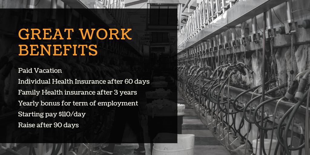 agoasisllc's tweet photo. We look after our employees as if they are family. Check out some of our benefits we offer! #dairy #dairyfarmers https://t.co/bkKKOgUm77
