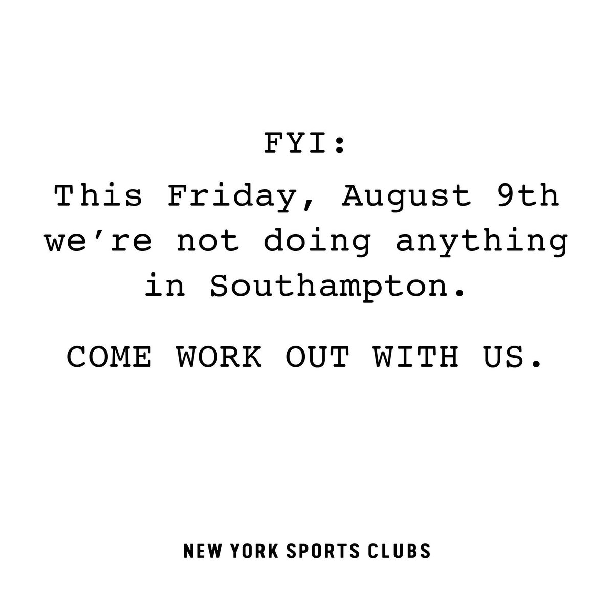 Come workout and party with us for free this Friday. No donations needed.