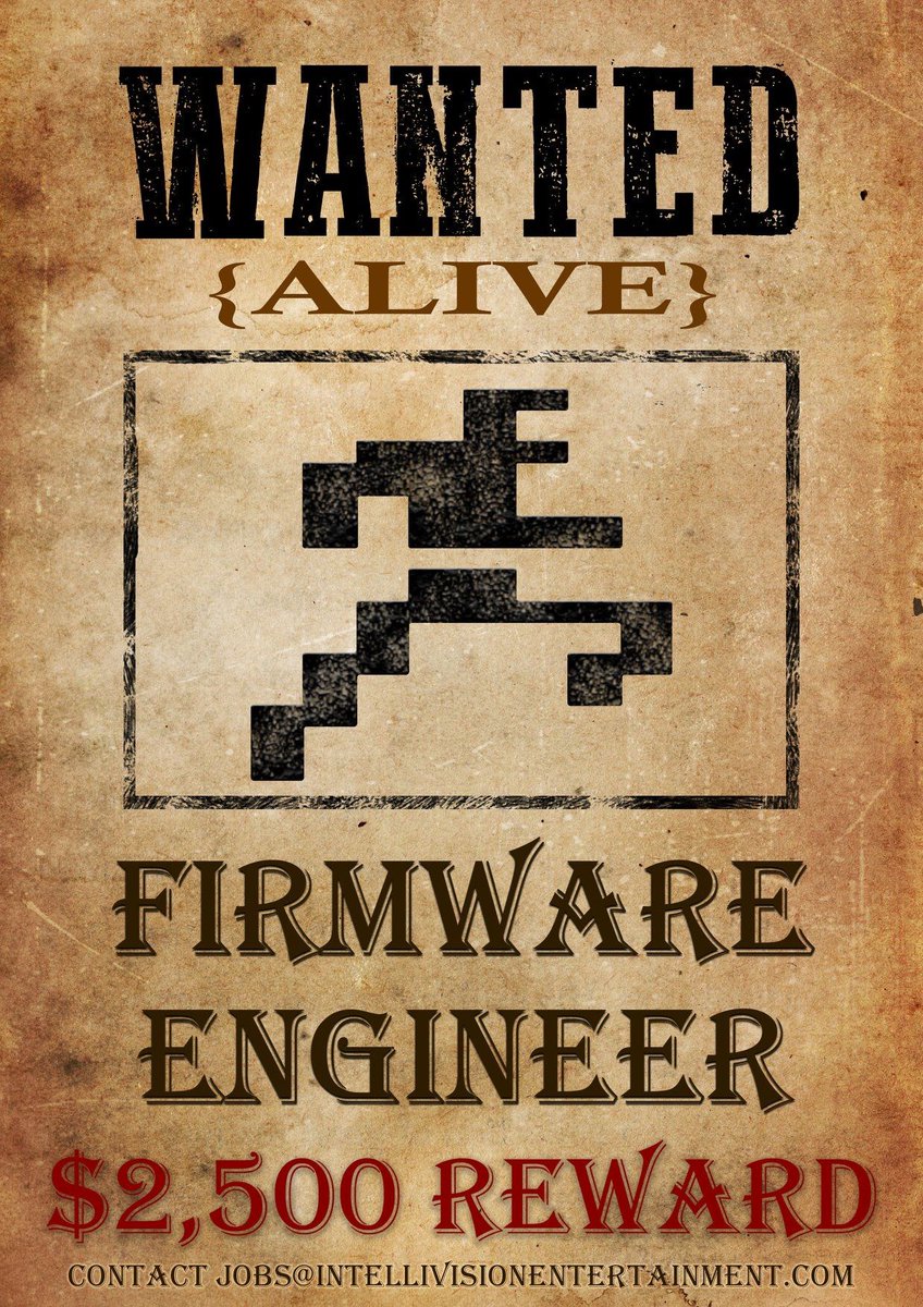QuicksilverSoft's tweet image. #FirmwareJob #NowHiring
Intellivision is looking for folks to join our team of amazing hardware and firmware engineers to bring our console to life. Contact us at Jobs@IntellivisionEntertainment.com.