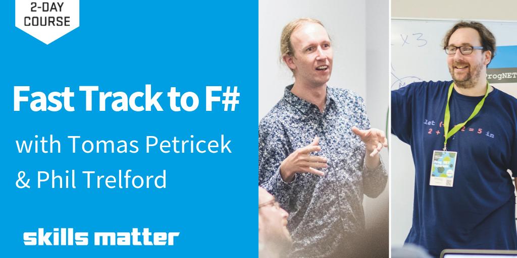 skillsmatter's tweet image. Full speed ahead! 🚢Our 2-day crash course on Fsharp with @tomaspetricek and @ptrelford is coming up. Learn the skills needed to write succinct solutions to complex problems in Fsharp.
Click here for more info: bit.ly/2YNw9gy
#Fsharp #FunctionalPrograming