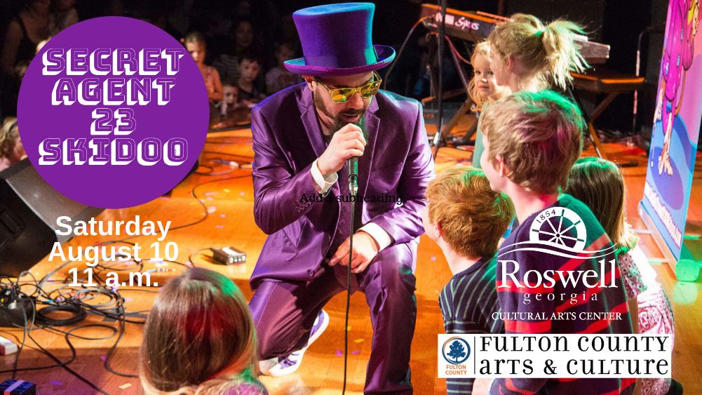 RoswellCAC's tweet photo. This Weekend! Grammy-winner Secret Agent 23 Skidoo performs Family concert in Roswell! Tix at https://t.co/SmnQcX8wDq - https://t.co/bJnkla1wz6 https://t.co/rCki3h5Bal