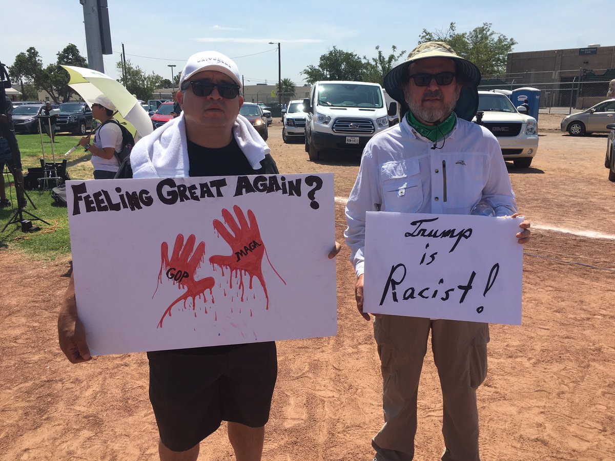BobMooreNews's tweet image. Signs at the rally. Crowd still coming in. Traffic is difficult as police block off roads ahead of @realDonaldTrump’s visit.