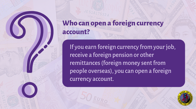 centralbankbb's tweet photo. Who is eligible to open a foreign currency account? https://t.co/Sj8M1hlSba #CentralBankofBarbados #Barbados #forex #exchangecontrols https://t.co/WAhiJtmjIQ