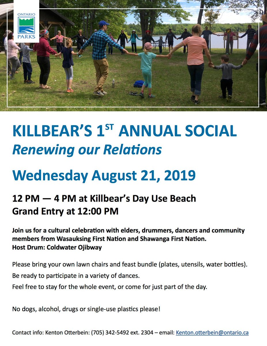 This year we are so excited to have Killbear's first annual Social with Wasauksing First Nation and Shawanga First Nation! 

Come join us on the 21st of August at our day use beach!