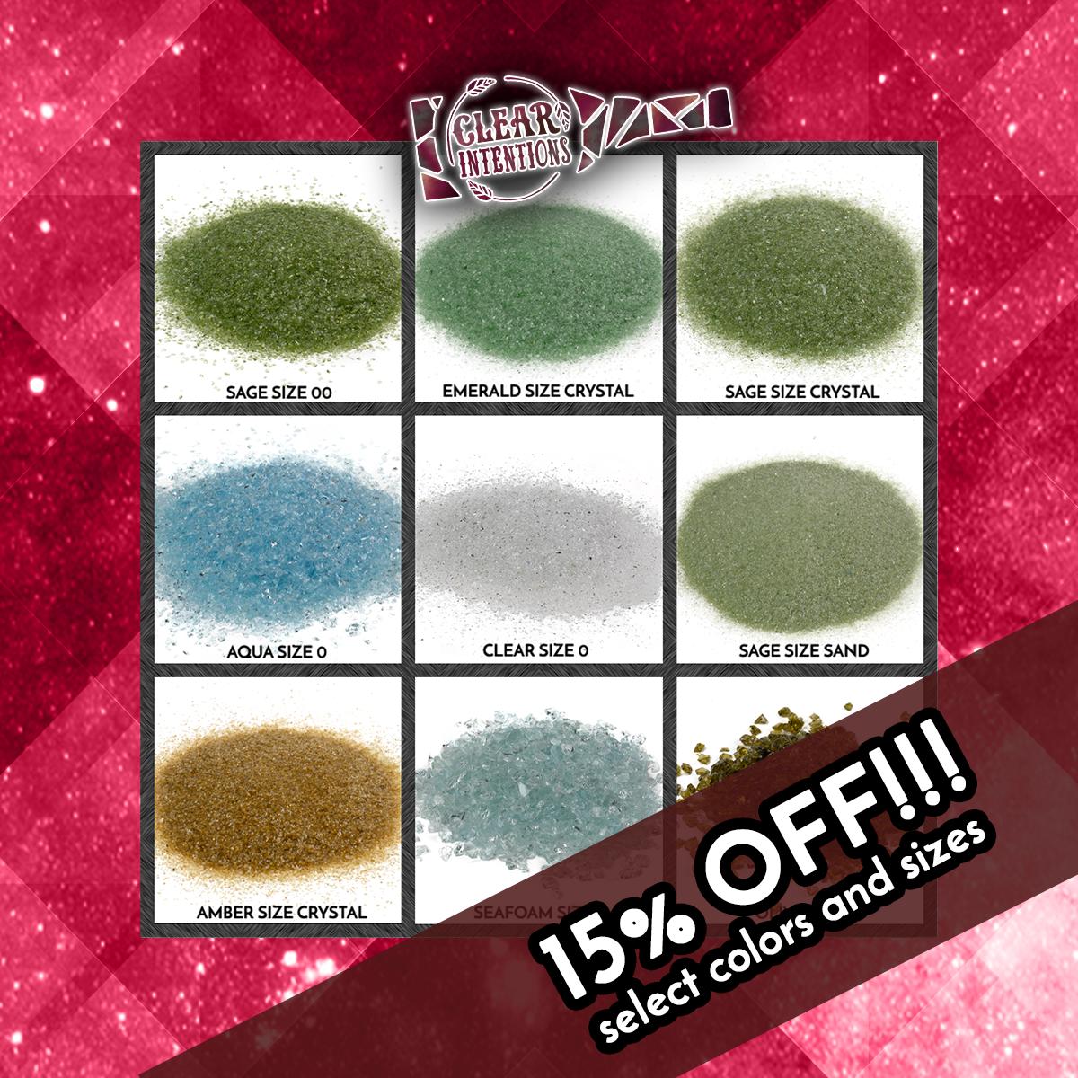 RecyclingGlass's tweet photo. Limited time only - 15% off 1-lb bags in the following #GalaxyGlass sizes!!! Shop an Etsy now - https://t.co/wfu2c6bR6j

Sage #0
Emerald Crystal
Cobalt Crystal
Aqua #0
Clear #0
Sage Sand
Amber Crystal
Seafoam #1 https://t.co/EVjCl1ca6m