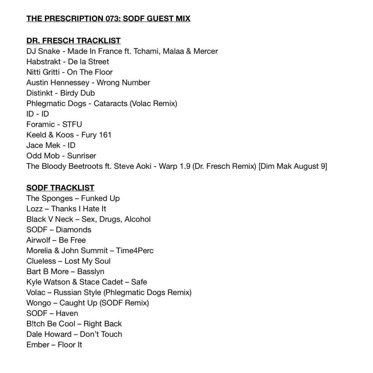 DrFresch's tweet photo. THE PRESCRIPTION 073 w/ @sodfmusic IS LIVE
https://t.co/jSVORWBg9d https://t.co/11TK9dVCId