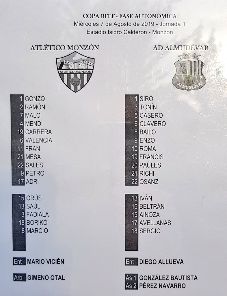 ADAlmudevar's tweet photo. COPA FEDERACIÓN | Alineaciones

📲 #MonzónAlmudévar
🏆 #CopaRFEF https://t.co/YDeWG3WQmn