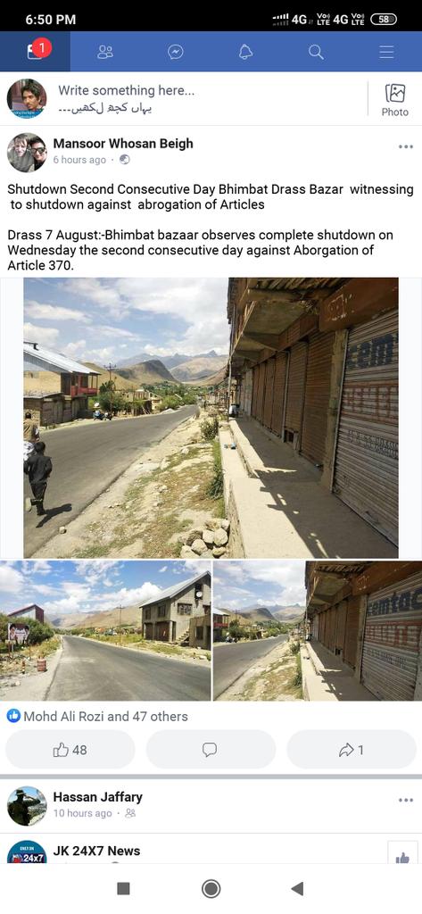 i_m_malla's tweet photo. this is the situation of Kargil Ladakh after abrogation of article 370.the BJP tattu MP JTN says that Ladakh is agree fr unity..u can see from ur eyes, is kargil agree on this illegal criminal decision og BJP govt. whay krgil is self shut down frm two days.
#FreeKashmir
#save370 https://t.co/xLzzU0Ip8N