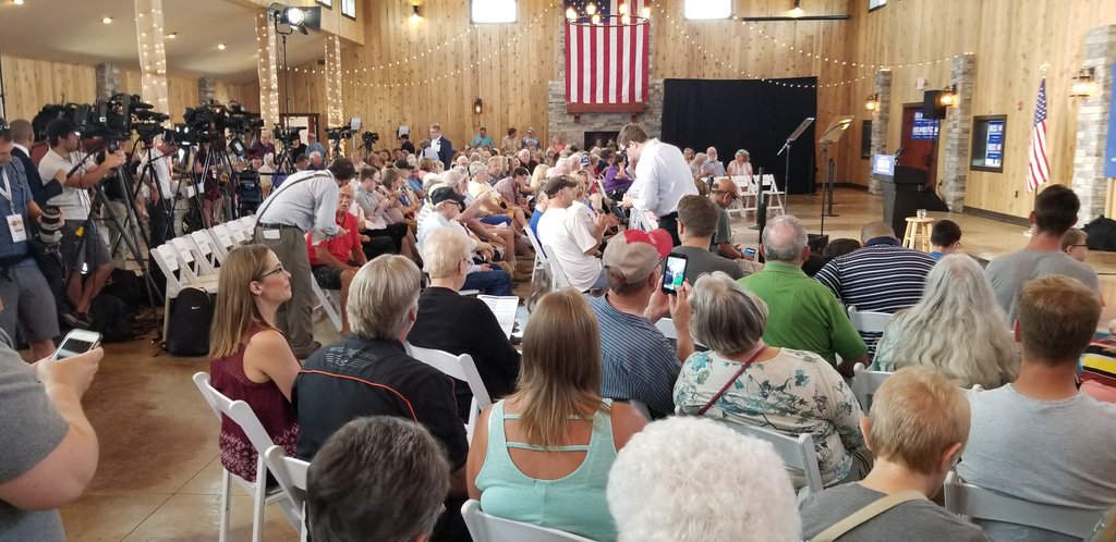 Joe Biden draws dozens for campaign rally in Burlington, Iowa