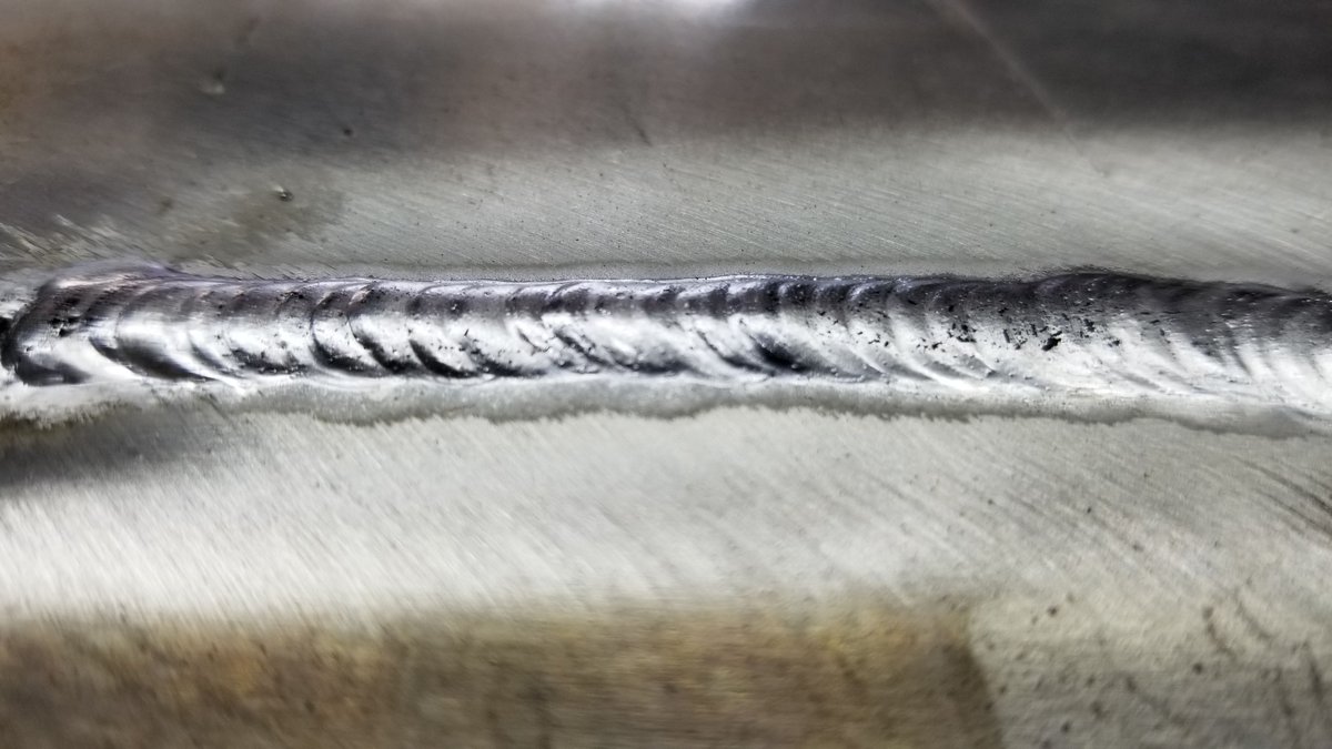 KevinCaronArt's tweet photo. Trying out Everlast's new MTS 275 Lightning multiprocess welder on some 16 gauge aluminum. Not my best, but not bad, either .... Video soon!
.
.
#aluminumwelding #welding #welders #multiprocesswelders #weldaluminum #weldingaluminum #weldingtips #fabricationtips #KevinCaronArt https://t.co/CN4RTHdmVa