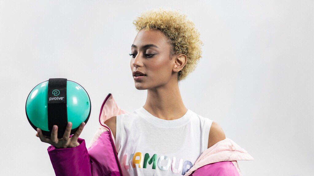 pvolvefitness's tweet photo. "It feels weird, although not uncomfortable." One of the many perks of the #pball. Click the link to learn more about the ball that started the buzz in @theipaper → https://t.co/Dmit3bdcZZ https://t.co/bgI5t7o0Es