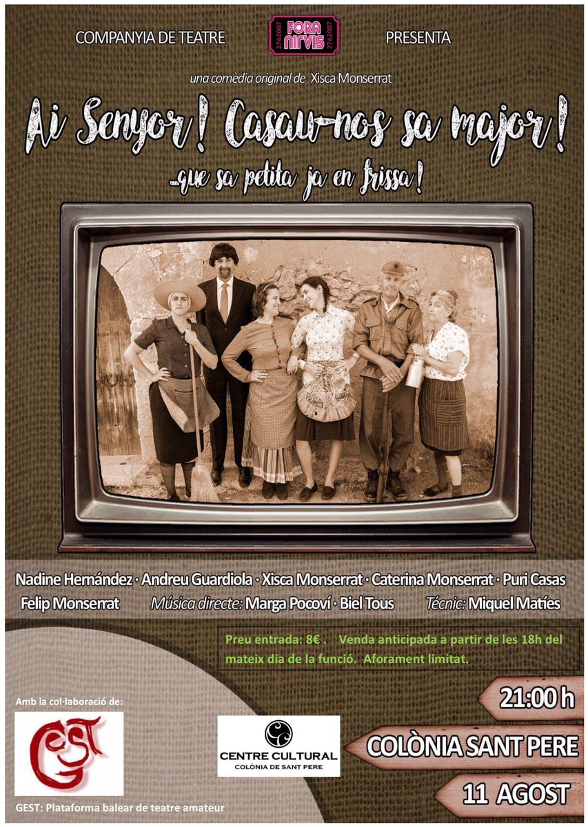 CentreculturalC's tweet photo. Diumenge dia 11 començam les festes amb aquesta divertida comèdia. https://t.co/vngyubtfvh