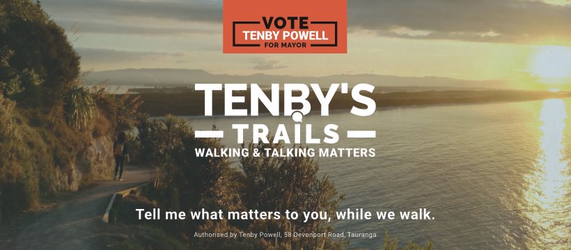 tenbypowell's tweet photo. TENBY’s TRAILS
In the next couple of weeks, I hope you’ll join me on ‘Tenby’s Trails’ - an opportunity to Walk-the-Talk around our wonderful city of #Tauranga.
#tenbyfortauranga #votetenby #tenbyformayor #pickpowell https://t.co/v1liE2YsjV
